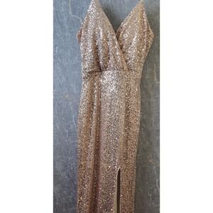 Kalinnu's Gown, For Formals, After 5, Rose Gold Sequins, Dress Size (S)